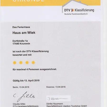Ferienhaus Haus Am Wiek *